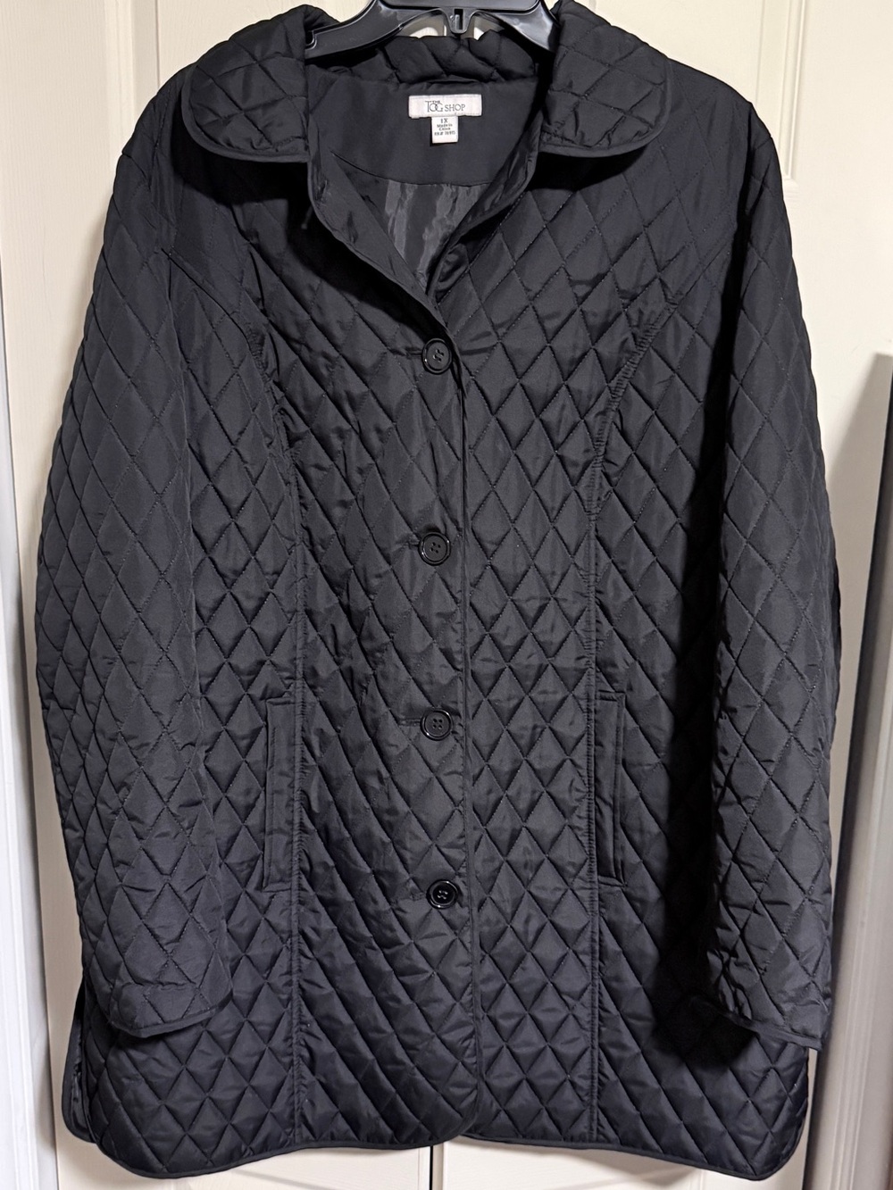 Women’s Vintage Black Diamond Quilted Coat by “The Tog Shop” Size - 1X